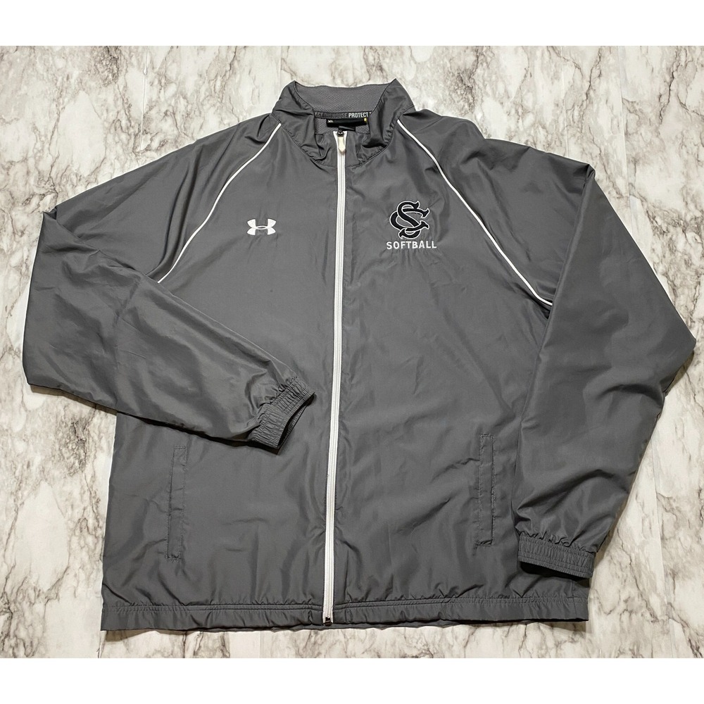 Under Armour Protect This House‎ Mens Jacket Size XL Gray Windbreaker Loose SC